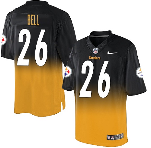 Men's Elite Le'Veon Bell Nike Jersey Black/Gold - #26 Fadeaway NFL Pittsburgh Steelers